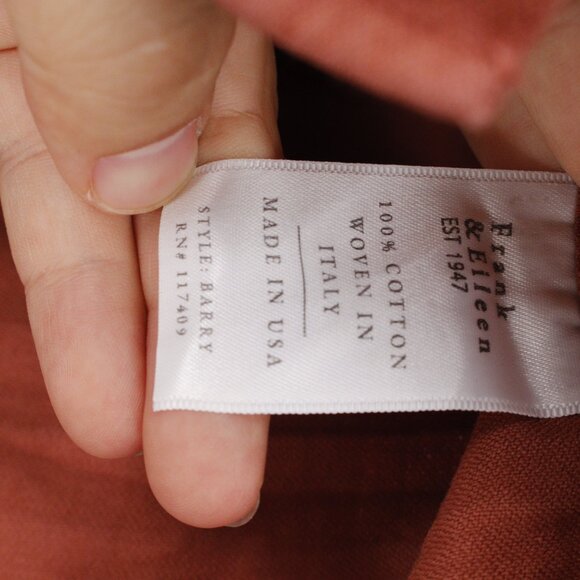 Frank & Eileen Top Womens XS Barry Cotton Long Sleeve Button Up destroyed hem - Picture 5 of 11